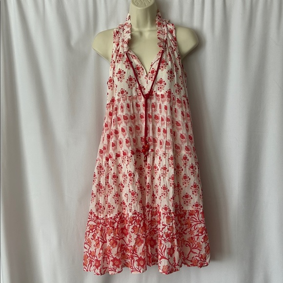 Ro's Garden Dresses & Skirts - Ro's Garden NWT Red Floral Sofia Sleeveless Ruffle Short Dress **Size XS** 🌺🌺